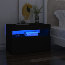 vidaXL 2 db fekete éjjeliszekrény LED-lámpákkal 60 x 35 x 40 cm bútor