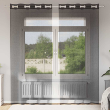 vidaXL 2 db fekete fátyolfüggönyök rojtokkal 140x225 cm lakástextília