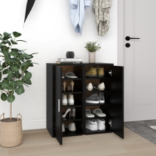 vidaXL 2 db fekete forgácslap cipősszekrény 32 x 35 x 70 cm bútor
