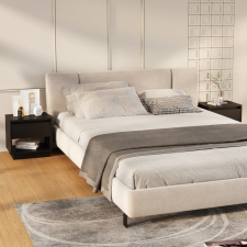 vidaXL 2 db fekete forgácslap éjjeliszekrény 45 x 34 x 44 cm bútor