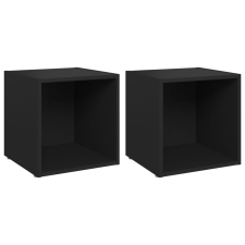 vidaXL 2 db fekete forgácslap TV-szekrény 37 x 35 x 37 cm (805502) bútor