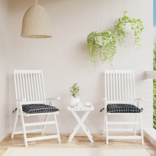 vidaXL 2 db fekete kocka mintás szövet székpárna 40x40x7 cm lakástextília