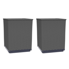 vidaXL 2 db fekete polipropilén növénytartó 30 x 30 x 37 cm (364182) kerti tárolás