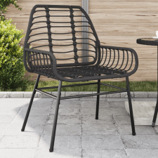 vidaXL 2 db fekete polyrattan kerti szék kerti bútor