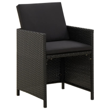 vidaXL 2 db fekete polyrattan kerti szék párnával (316755) kerti bútor