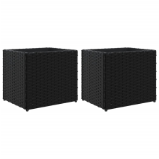vidaXL 2 db fekete polyrattan kerti ültetőláda 36x30x32 cm (3210531) kerti tárolás