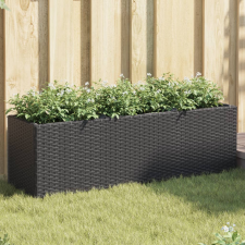 vidaXL 2 db fekete polyrattan kerti ültetőláda 3 cseréppel 105x30x32cm kerti tárolás
