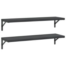 vidaXL 2 db fekete rozsdamentes acél fali polc 100 x 30 cm (3214512) bútor