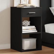 vidaXL 2 db fekete szerelt fa éjjeliszekrény 35 x 34 x 65 cm bútor