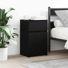 vidaXL 2 db fekete szerelt fa éjjeliszekrény 39x35x65 cm bútor