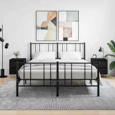 vidaXL 2 db fekete szerelt fa éjjeliszekrény 40 x 35 x 50 cm bútor