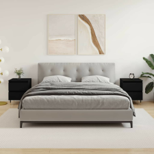 vidaXL 2 db fekete szerelt fa éjjeliszekrény 40 x 35 x 50 cm bútor