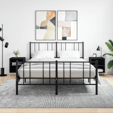 vidaXL 2 db fekete szerelt fa éjjeliszekrény 40x30x50 cm bútor