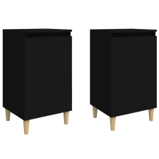 vidaXL 2 db fekete szerelt fa éjjeliszekrény 40x35x70 cm (819631) bútor