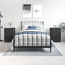 vidaXL 2 db fekete szerelt fa éjjeliszekrény 40x36x60 cm bútor