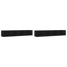 vidaXL 2 db fekete szerelt fa faliszekrény 99x18x16,5 cm (840446) bútor