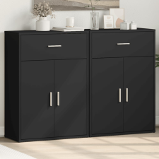 vidaXL 2 db fekete szerelt fa tálalószekrény 60 x 30 x 84 cm bútor