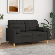 vidaXL 2 db fekete szövet díszpárna ø15 x 50 cm lakástextília