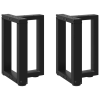 vidaXL 2 db fekete, T-alakú acél dohányzóasztal láb 28x25x(42-43) cm