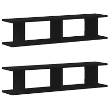 vidaXL 2 db fekete tölgy szerelt fa fali polcok 90x18x20 cm (862061) bútor