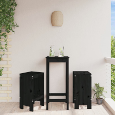 vidaXL 2 db fekete tömör fenyőfa bárszék 40x36x75 cm kerti bútor