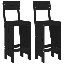 vidaXL 2 db fekete tömör fenyőfa ülőke 40x48,5x115,5 cm (825363) kerti bútor