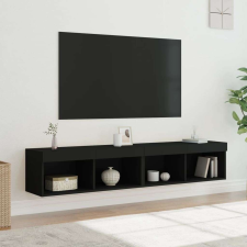 vidaXL 2 db fekete TV-szekrény LED-világítással 80x30x30 cm bútor