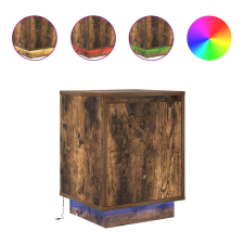 vidaXL 2 db füstölt tölgy éjjeliszekrények LED világítással 38x34x50cm (861274) bútor