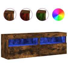 vidaXL 2 db füstös tölgy fali TV-szekrény LED-ekkel 60x30x40 cm (837192) bútor