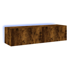 vidaXL 2 db füstös tölgy fali TV-szekrény LED-ekkel 60x35x31 cm (837276) bútor
