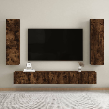 vidaXL 2 db füstös tölgy falra szerelhető TV-szekrény 30,5x30x110 cm bútor
