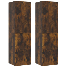 vidaXL 2 db füstös tölgy falra szerelhető TV-szekrény 30,5x30x110 cm (826677) bútor