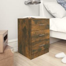 vidaXL 2 db füstös tölgy színű szerelt fa éjjeliszekrény 38x35x56 cm bútor