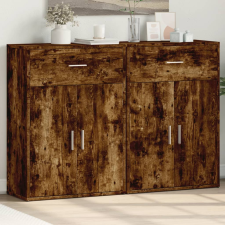 vidaXL 2 db füstös tölgy színű szerelt fa tálalószekrény 60x30x84 cm bútor