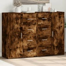 vidaXL 2 db füstös tölgy színű szerelt fa tálalószekrény 60x31x84 cm bútor