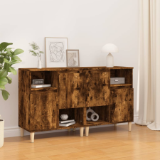 vidaXL 2 db füstös tölgy színű szerelt fa tálalószekrény 60x35x70 cm bútor