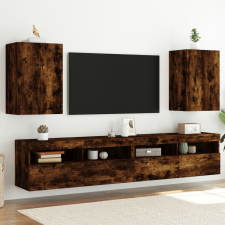 vidaXL 2 db füstös tölgy színű szerelt fa TV-szekrény 40,5x30x60 cm bútor