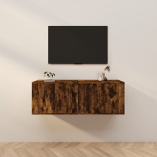 vidaXL 2 db füstös tölgyszínű fali TV-szekrény 57x34,5x40 cm bútor