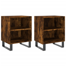 vidaXL 2 db füstös tölgyszínű szerelt fa éjjeliszekrény 40x30x50 cm (826807) bútor