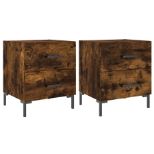 vidaXL 2 db füstös tölgyszínű szerelt fa éjjeliszekrény 40x35x47,5 cm (827319) bútor