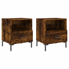 vidaXL 2 db füstös tölgyszínű szerelt fa éjjeliszekrény 40x35x47,5 cm (827447) bútor