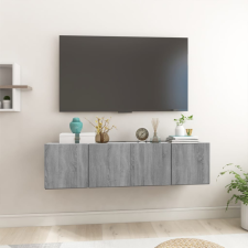 vidaXL 2 db füstös tölgyszínű szerelt fa függő TV-szekrény 60x30x30 cm bútor