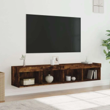 vidaXL 2 db füstös tölgyszínű TV-szekrény LED-világítással 80x30x30 cm bútor