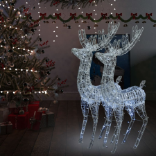 vidaXL 2 db hideg fehér XXL akril karácsonyi rénszarvas 250 LED 180 cm karácsonyi dekoráció