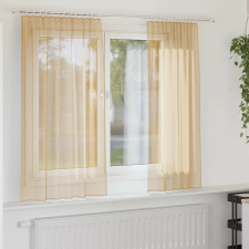 vidaXL 2 db homokszínű fátyolfüggönyök hurokkal 140x175 cm lakástextília