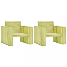 vidaXL 2 db impregnált fenyőfa kerti szék 89 x 76 x 76 cm kerti bútor