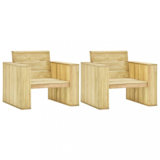 vidaXL 2 db impregnált fenyőfa kerti szék 89 x 76 x 76 cm kerti bútor