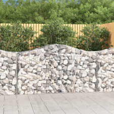 vidaXL 2 db íves horganyzott vas gabion kosár 200 x 50 x 100/120 cm kerti tárolás