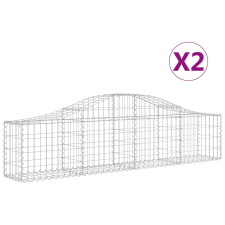 vidaXL 2 db íves horganyzott vas gabion kosár 200x30x40/60 cm (3145367) kerti tárolás