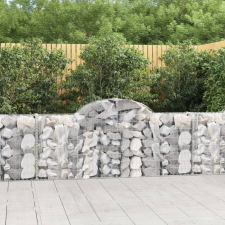 vidaXL 2 db íves horganyzott vas gabion kosár 200x30x80/100 cm kerti tárolás